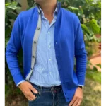 cardigan blu uomo