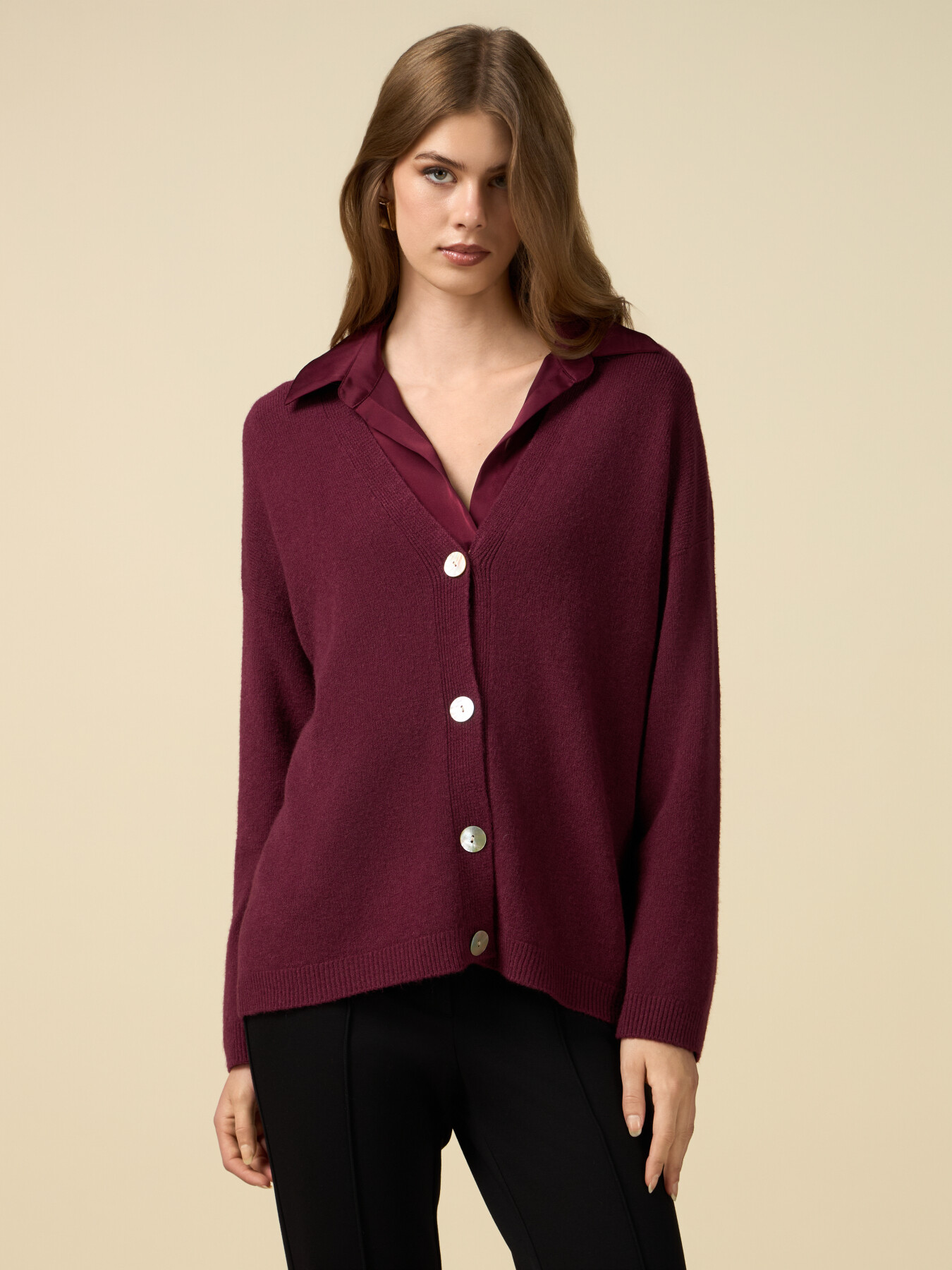 cardigan-bordeaux-donna-279tof-1.jpg cardigan bordeaux donna - immagine 1