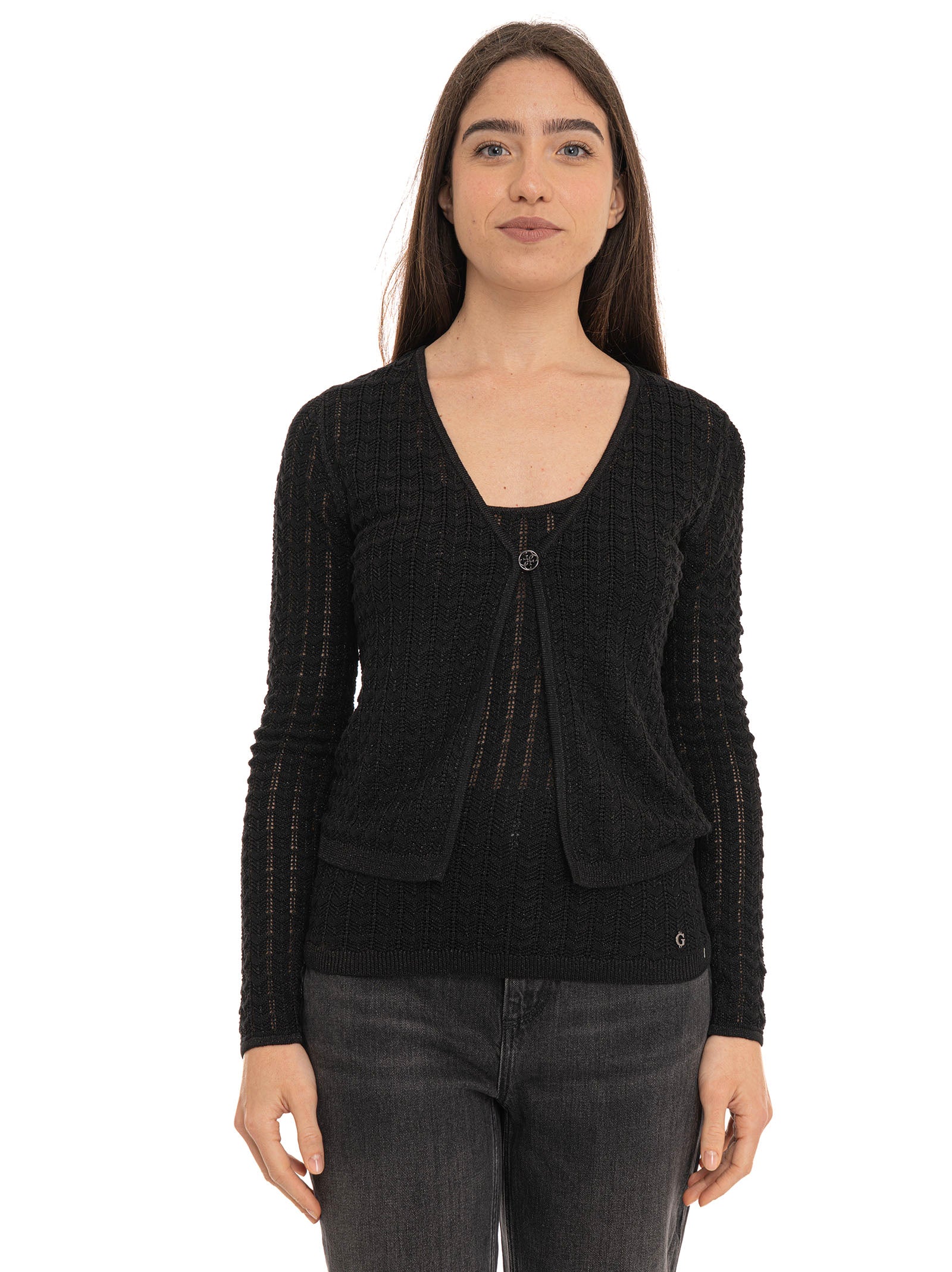 cardigan-nero-corto-567lvw-1.jpg cardigan nero corto - immagine 1