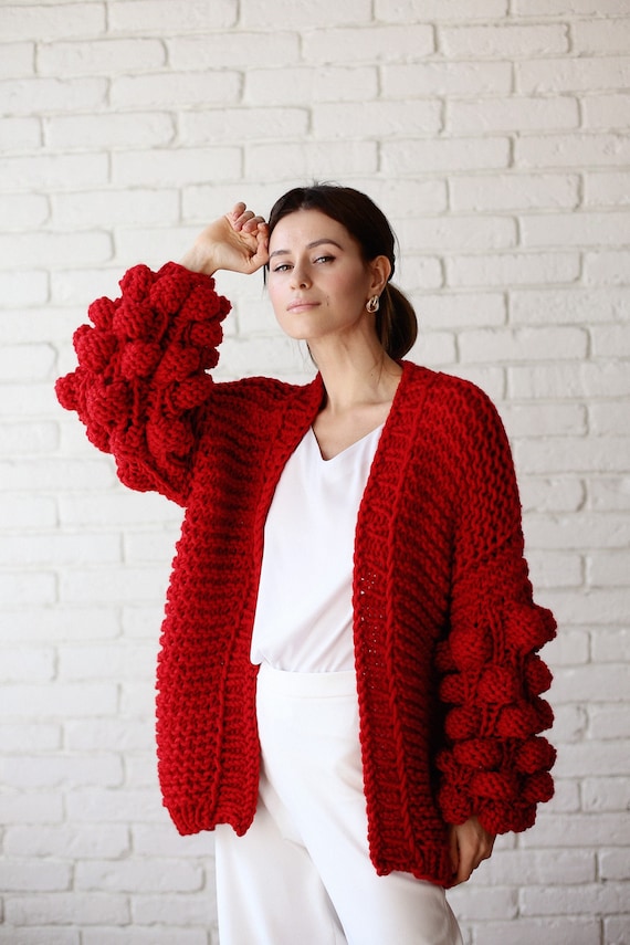 cardigan-rosso-donna-044vwt-1.jpg cardigan rosso donna - immagine 1
